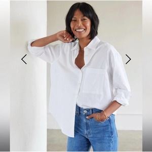 AYR EUC The Deep End Oxford Long Sleeve Cotton Shirt S White